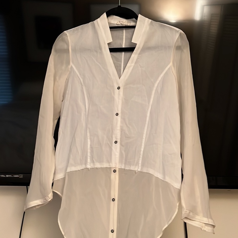 Helmet lane White cotton sheer blouse - Picture 2 of 4